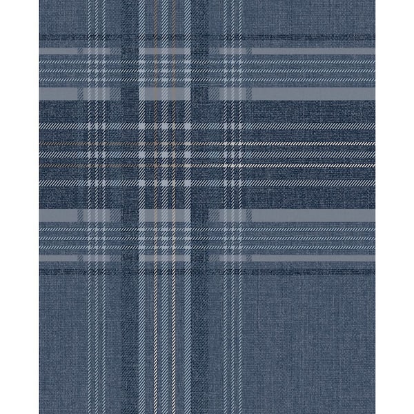 Superfresco Rhea Plaid Navy/Rose Gold Wallpaper Sample