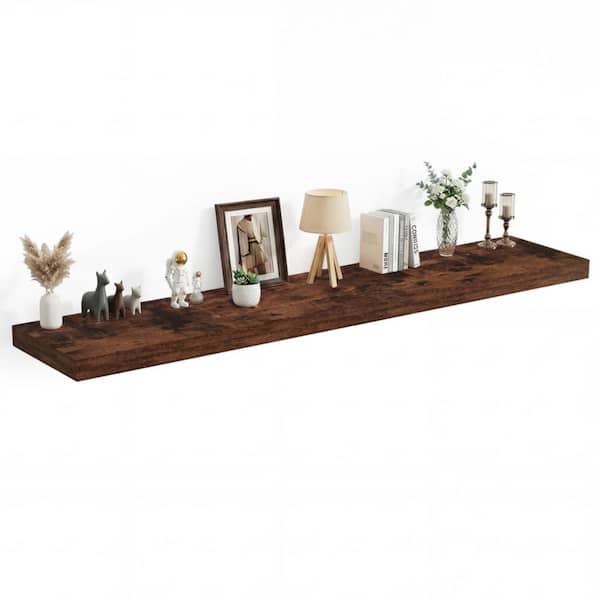 72 in.W x 12 in.D Floating Shelves,Long Wall Shelf,Rustic Wood