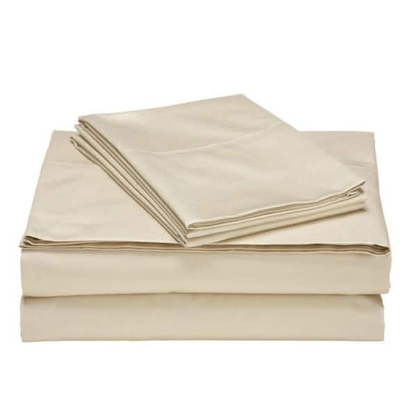 Unbranded 4-Piece Cream King Sheet Set