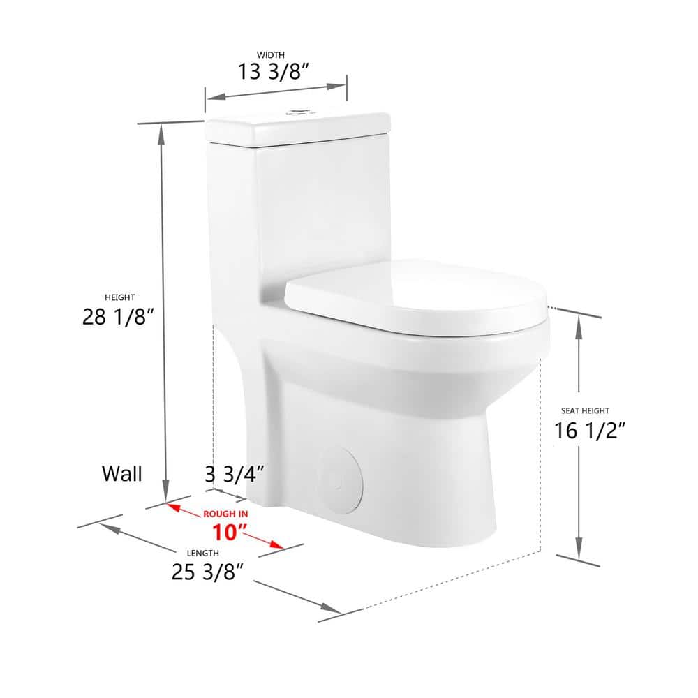 Compact White Ceramic Dual Flush Round Toilet with Seat