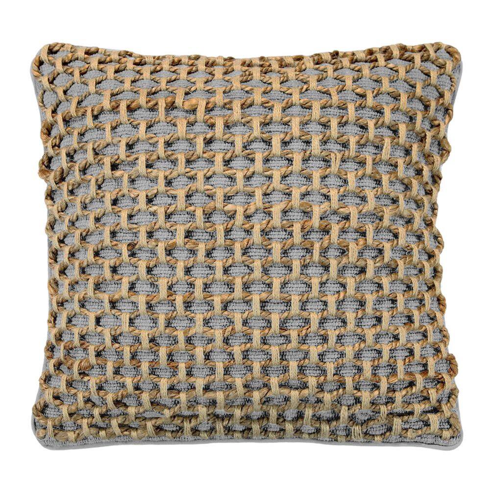 Jada Gray Geometric Braided Polyester 18 in. x 18 in. Throw Pillow