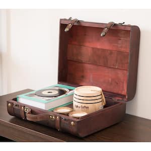 Decorative Wooden Leather Suitcase