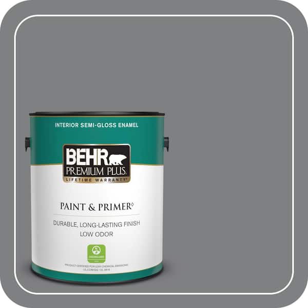 BEHR PREMIUM PLUS 1 gal. #T12-10 Game Over Semi-Gloss Enamel Low Odor Interior Paint & Primer