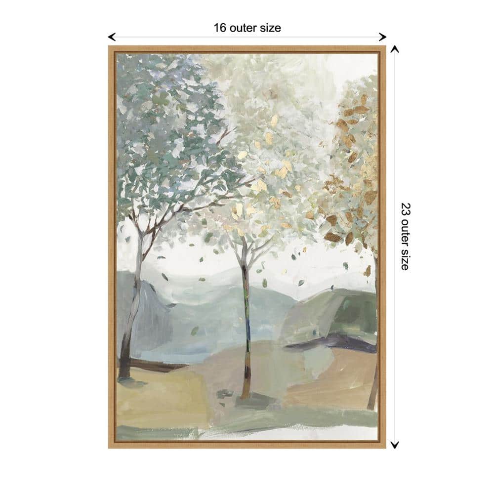 Breezy Landscape Trees III Canvas Print with Maple Frame