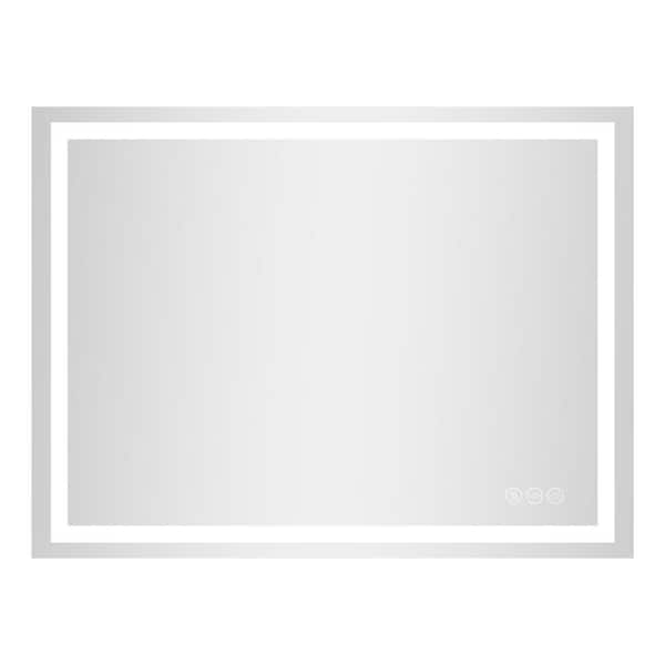 36 in. W x 48 in. H Frameless Rectangular Anti-Fog LED Adjustable Front And Backlit Bathroom Vanity Mirror Wall Mirror