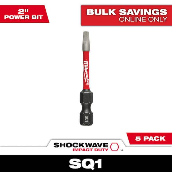 SHOCKWAVE Impact Duty 2 in. Square #1 Alloy Steel Screw Driver Bit (5-Pack)