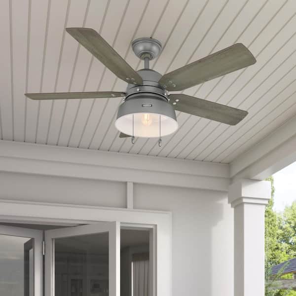 Mill Valley 52 in. LED Indoor/Outdoor Matte Silver Ceiling Fan with Light