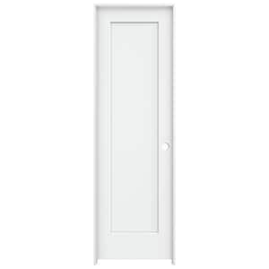 24 in. x 80 in. Madison White Painted Left-Hand Smooth Solid Core Molded Composite MDF Single Prehung Interior Door