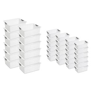 6 in. H x 12.875 in. W x 15.875 in. D White Plastic Cube Storage Bin 6-Pack