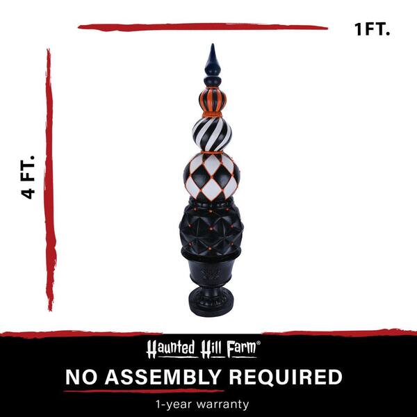 Haunted Hill Farm 48 in. H Resin Ball and Finial Topiary in