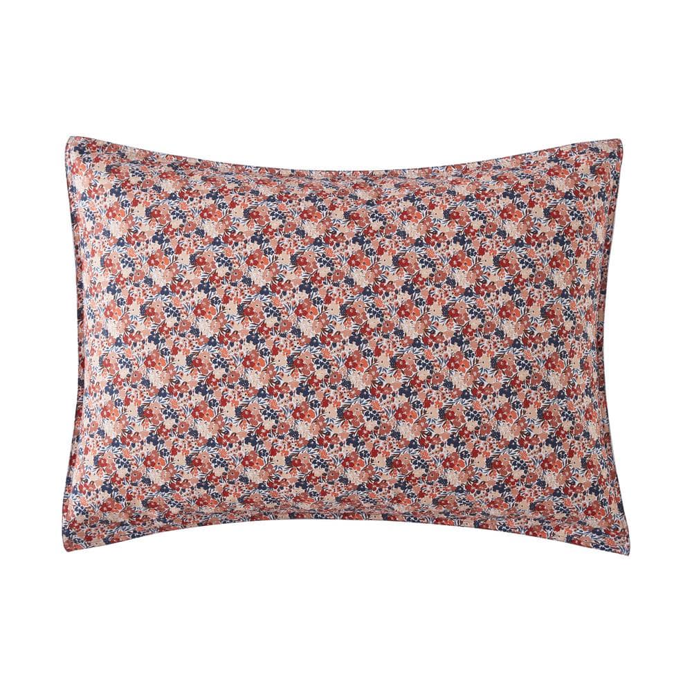 King Multicolor Cotton Floral Quilted Duvet Cover Set