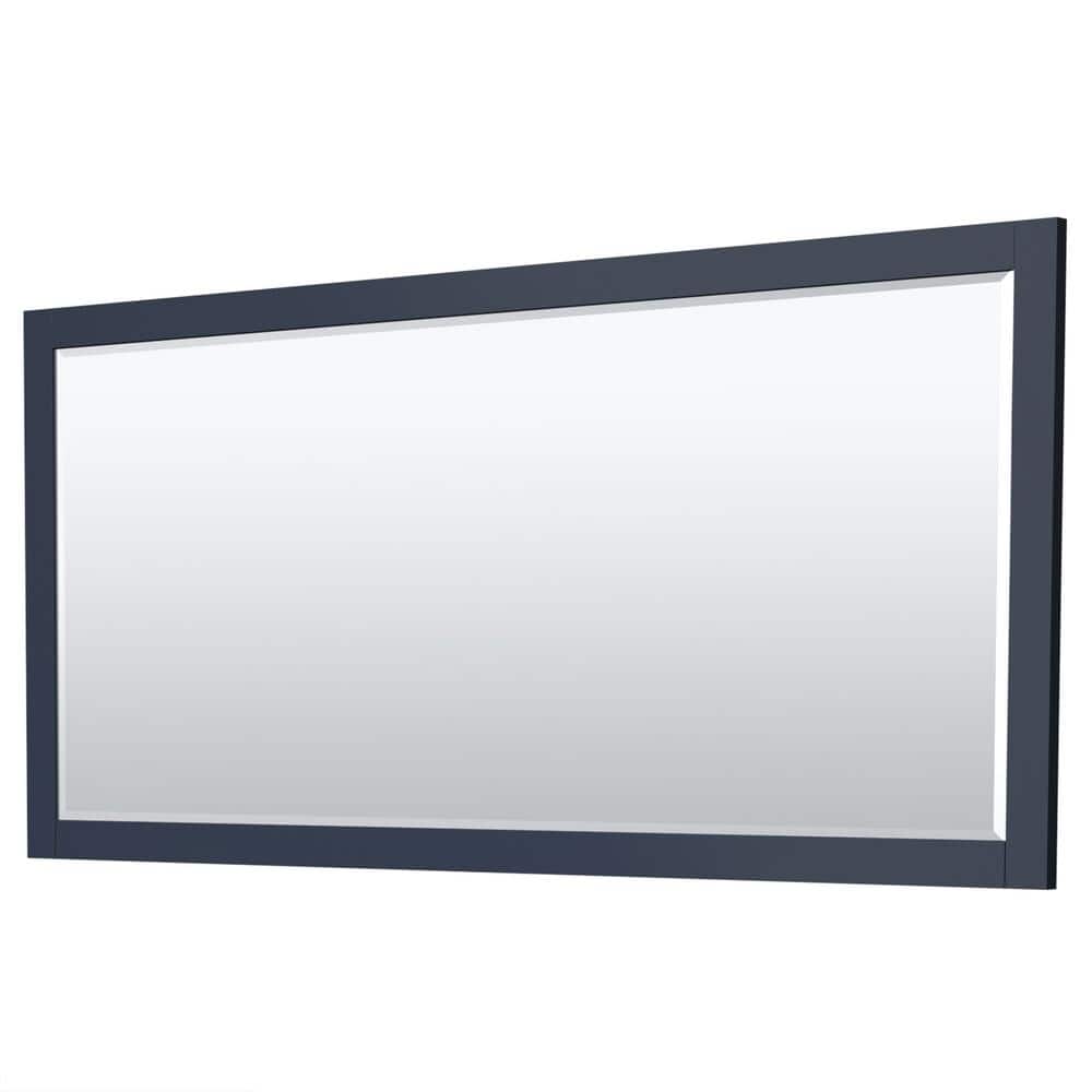Miranda 84" Dark Blue Double Bathroom Vanity with Brushed Gold Trim