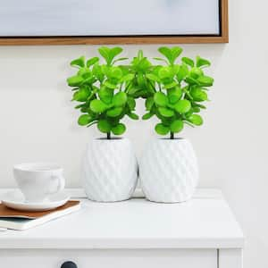 12 in. Jade Leaf Artificial Succulent Stem Plant Greenery Pick Bush (Set of 2)