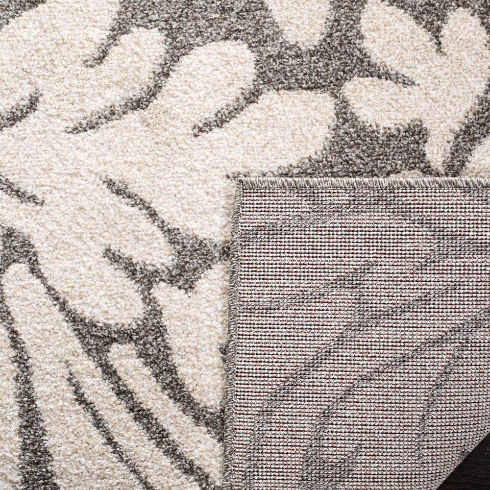 Elegant Floral Gray Synthetic 4' x 6' Reversible Area Rug