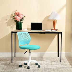 Carnation Turquoise Middle Back Mesh Swivel Task Chair with Adjustable Height