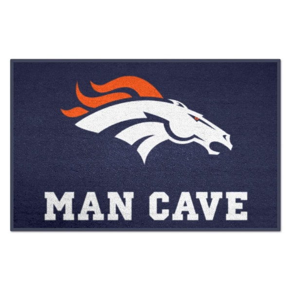 FANMATS NFL Denver Broncos Blue Man Cave 2 ft. x 3 ft. Area Rug