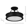 Home Decorators Collection Grafton 15 in. 3-Light Coal Semi-Flush Mount Ceiling Light 25955