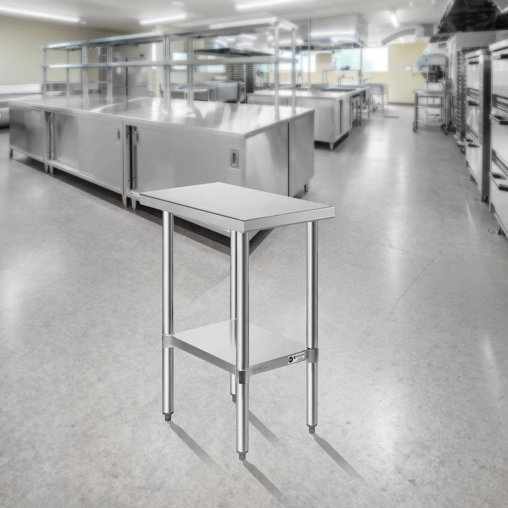 KUTLER Stainless Steel 34.5" H Heavy Duty Commercial Kitchen Table