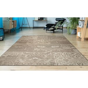 Afuera Country Cottage Beige-Ivory 4 ft. x 6 ft. Indoor/Outdoor Area Rug