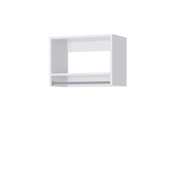 Vista Collection 18 in. W White Closet Kit Tall Hanging Wall Mounted 2-Shelf Wood Closet System