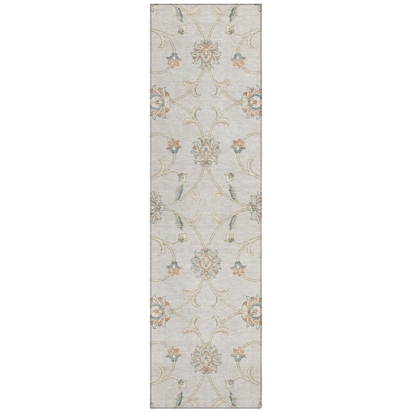 Chantille Machine Washable Indoor/Outdoor Abstract ACN3079 Ivory 2 ft. x 7 ft. Runner Rug
