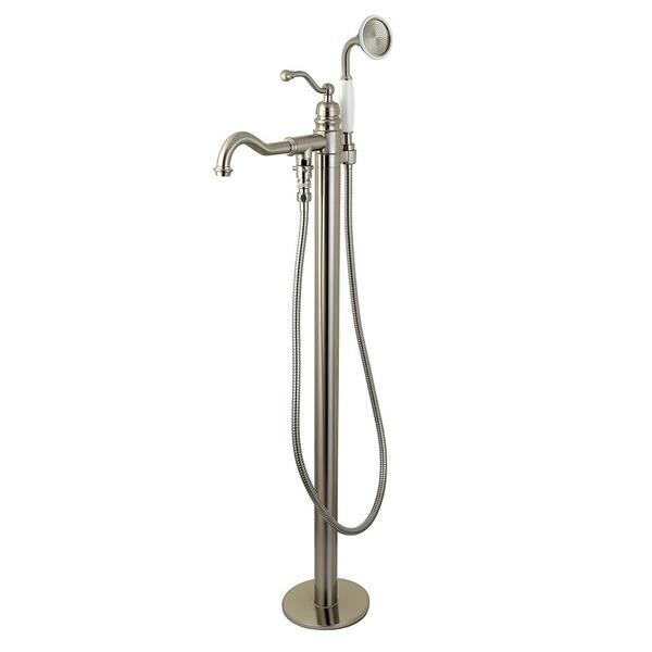 Kingston Brass English Single-Handle Claw Foot Tub Faucet with Hand Shower in Brushed Nickel