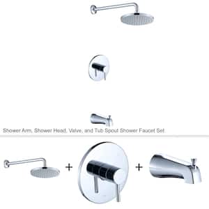 Single-Handle 1-Spray Bathtub and Shower Faucet with Valve in Chrome (Valve Included)