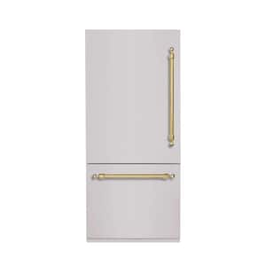 CLASSICO 36 In. Built-In BM36 LH-HINGE - PNL and HDL in STAINLESS STEEL with BRASS TRIM