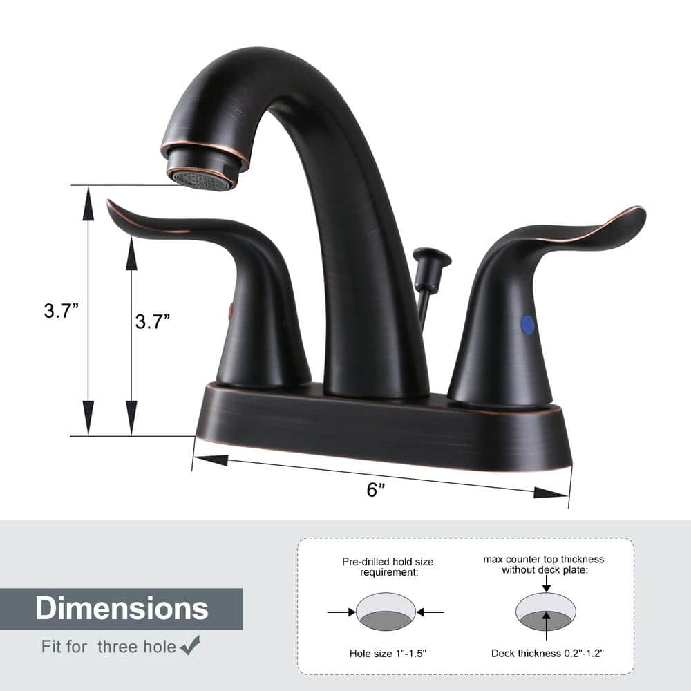 Oil Rubbed Bronze Double Handle High Arc Bathroom Faucet