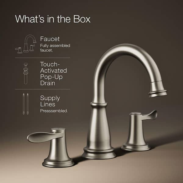KOHLER Bellera 8 in. Widespread Double-Handle Bathroom Faucet in