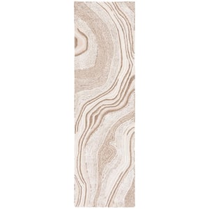 Fifth Avenue Beige/Ivory 2 ft. x 10 ft. Gradient Abstract Runner Rug