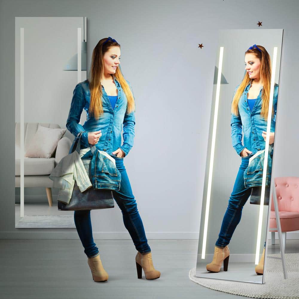 Contemporary Full-Length 59"x19" Frameless LED Vanity Mirror