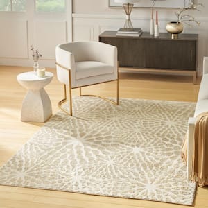 Ambiance Ivory Gold 4 ft. x 6 ft. Abstract Contemporary Area Rug