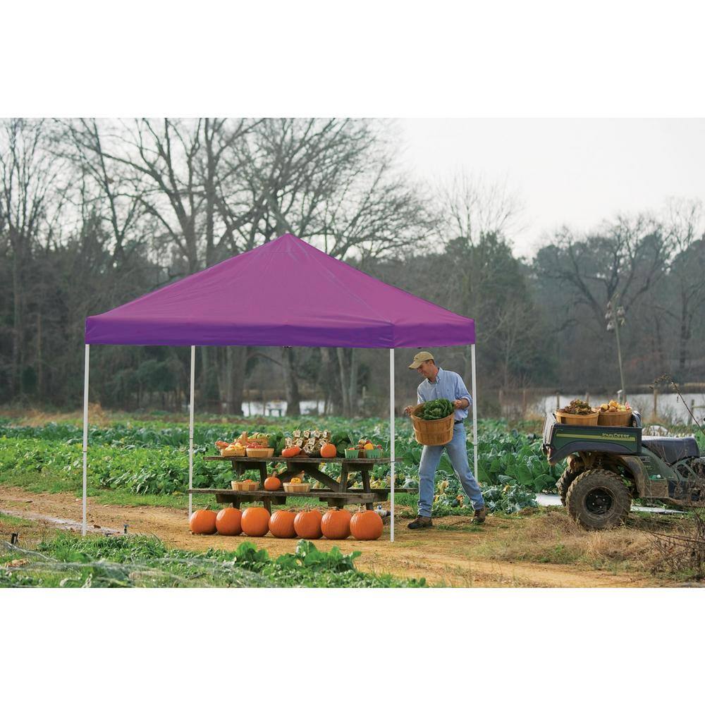 Purple 10 Ft. x 10 Ft. Steel Frame Pop-Up Canopy with Polyester Cover