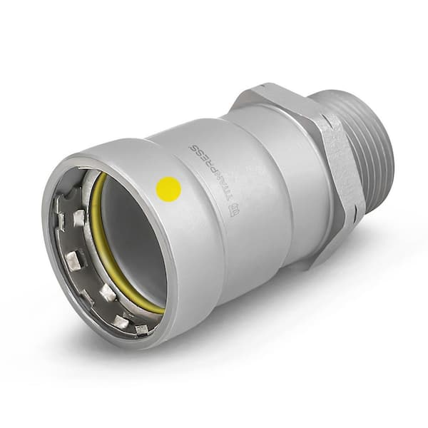 1-1/4 in. Carbon Steel Press Adapter Fitting, HNBR Sealed, Yellow Dot – for Gas and Fuel Use