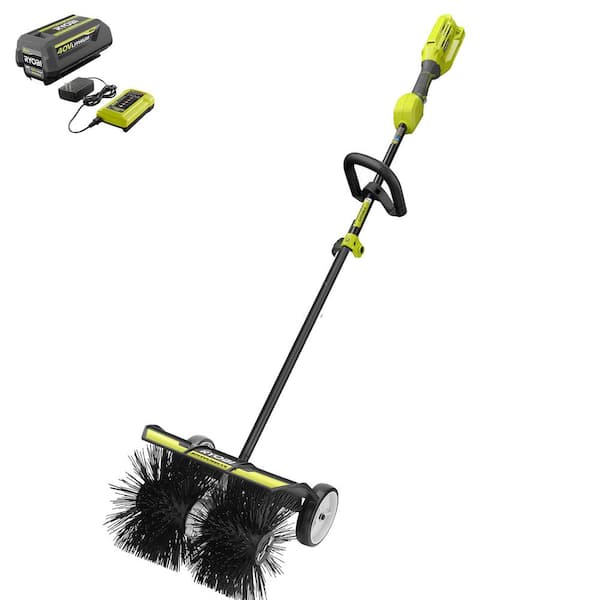 Tordenvejr lektier famlende RYOBI 40V Expand-It Cordless Battery Attachment Capable Trimmer Power Head  and Sweeper Attachment w/ 4.0 Ah Battery, Charger RY40226-SWP - The Home  Depot