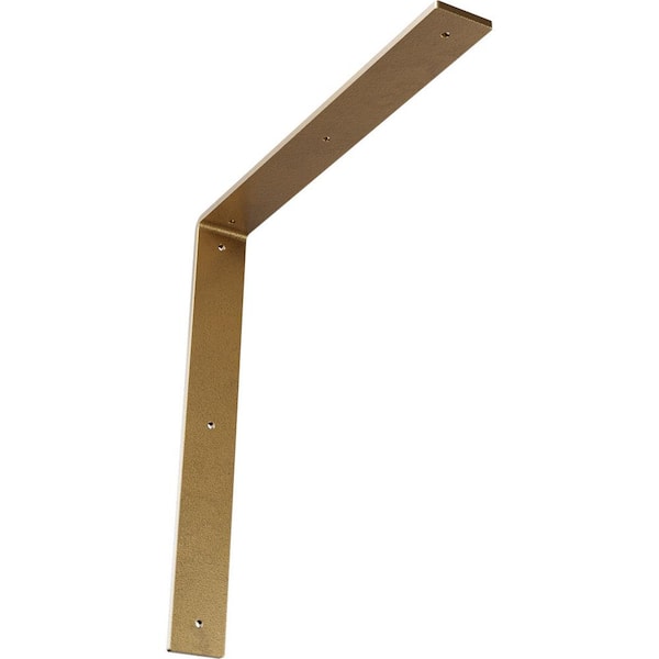 Ekena Millwork 16 in. x 2 in. x 16 in. Steel Hammered Gold Hamilton Bracket