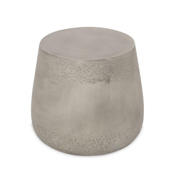 Miscool Anky Light Gray Round Magnesium Oxide 16.25 in. H Outdoor Side Table