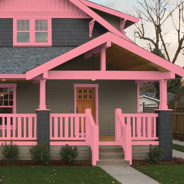 Glidden Essentials 5 gal. PPG1184-4 Pink Punch Semi-Gloss Exterior