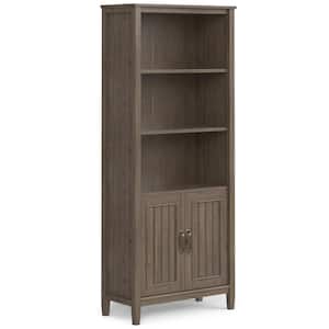 Lev 72 in. H Tall Smoky Brown Solid Wood Transitional Bookcase