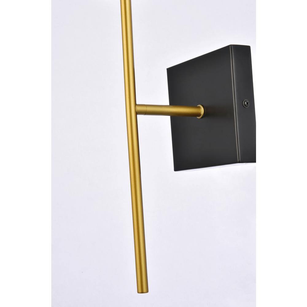 Neri Black and Brass Globe Glass Wall Sconce