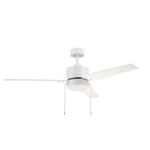 Dulac 52 in. Integrated LED Indoor White Ceiling Fan with Light Kit and Pull Chain