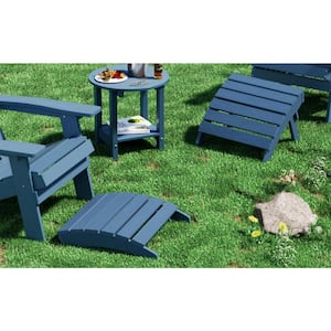 Navy Plastic Outdoor Folding Adirondack Ottoman (Set of 2)