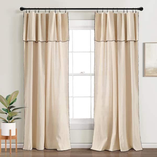 HOMEBOUTIQUE Modern Faux Dark Linen Polyester 52 in. W x 84 in. L