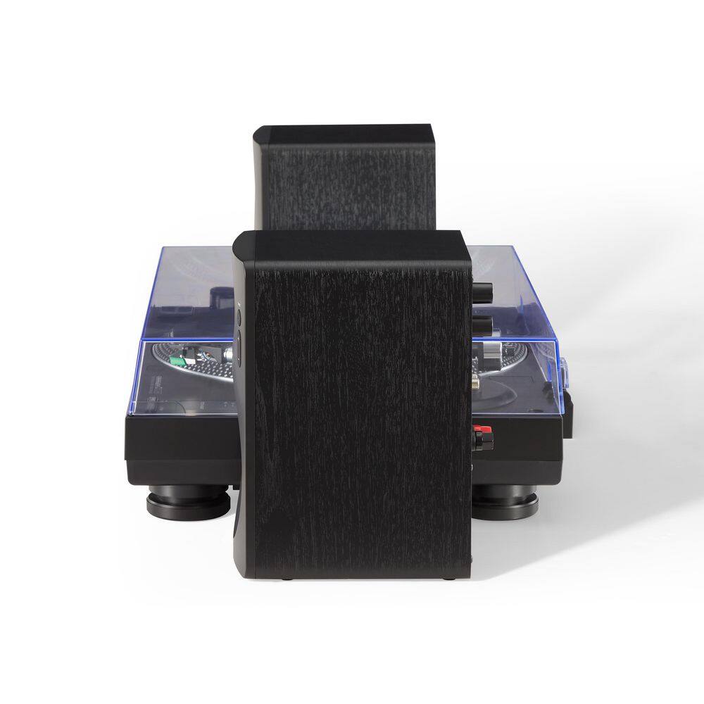 Black Aluminum Turntable with Bluetooth and Stereo Speakers