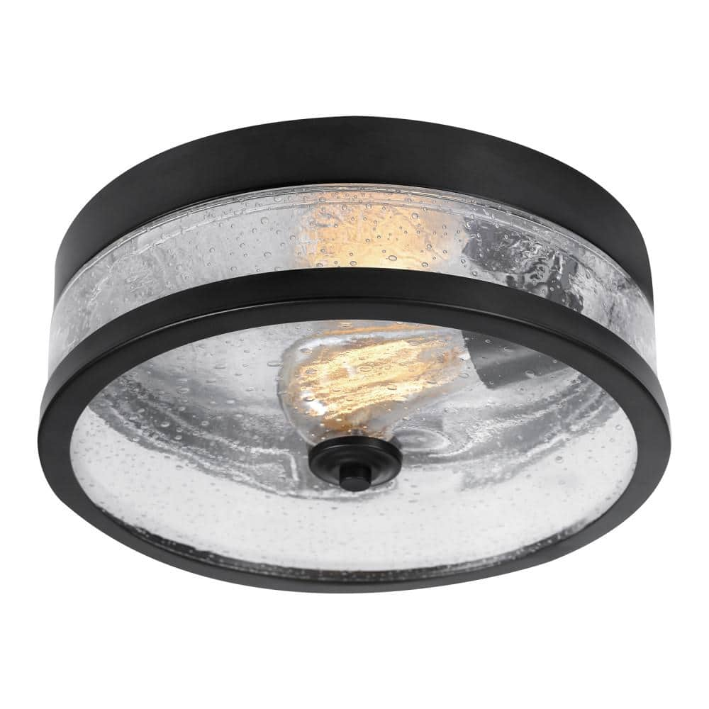 Globe Electric Carolina 1-Light Dark Bronze Flush Mount Light 69999 ...