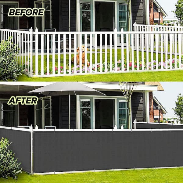 3 ft. x 10 ft. Outdoor Balck Composite Balcony Privacy Screen Fence Cover for Deck, Patio, Backyard, Pool, Porch