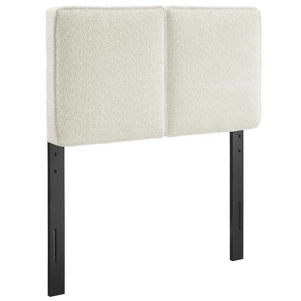 Lindee Boucle Fabric Twin Headboard in Cream