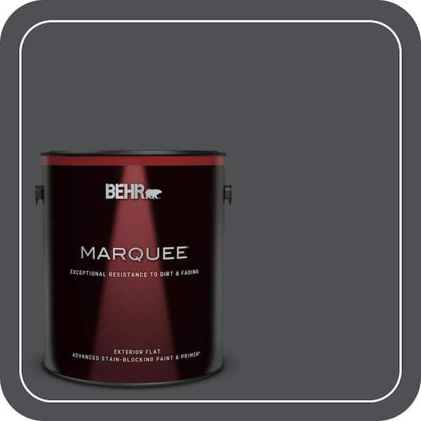 BEHR MARQUEE 1 gal. #PPU26-01 Satin Black Flat Exterior Paint & Primer