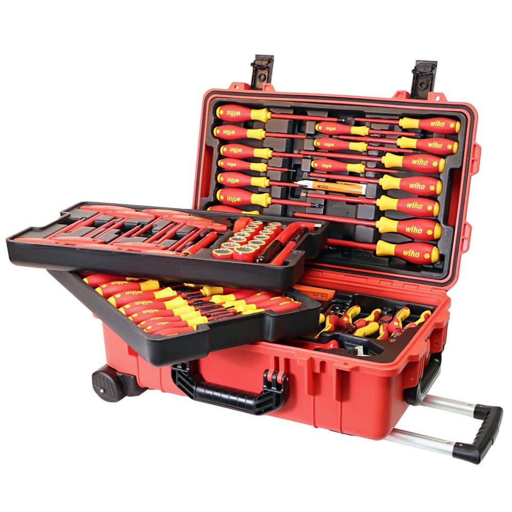 Kit de herramientas Wiha Tools, Maletín de 83 piezas, para electricistas,  aprobado VDE